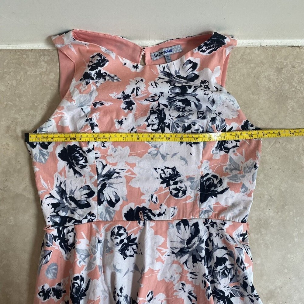 Bailey Blue Pink Floral Print Sleeveless Fit Flare Women Size Large Mini Dress - Picture 11 of 16